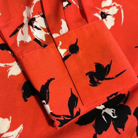 Zac & Rachel red/black/white button down blouse XL - Picture 4 of 7